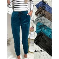 Spodnie welurowe damska  120923-498  Roz  S-M-L-XL Mix kolor  